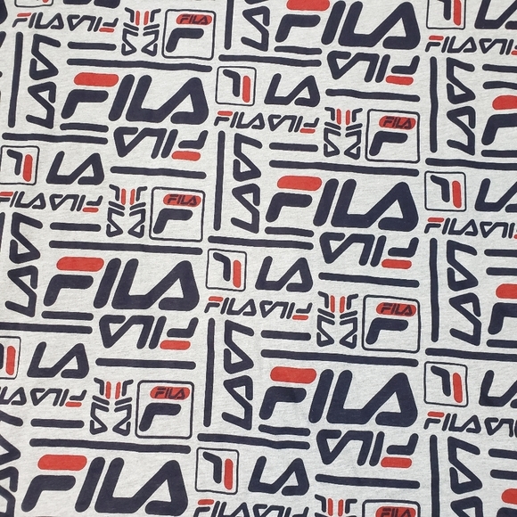 Fila Gray Logo T-Shirt Men's Size 2XL Spellout Streetwear Casual Big & Tall NWT - Picture 3 of 8